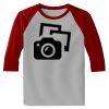 Raglan 3/4 Roundneck Shirt (Gray Body) Thumbnail