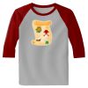 Raglan 3/4 Roundneck Shirt (Gray Body) Thumbnail