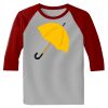 Raglan 3/4 Roundneck Shirt (Gray Body) Thumbnail